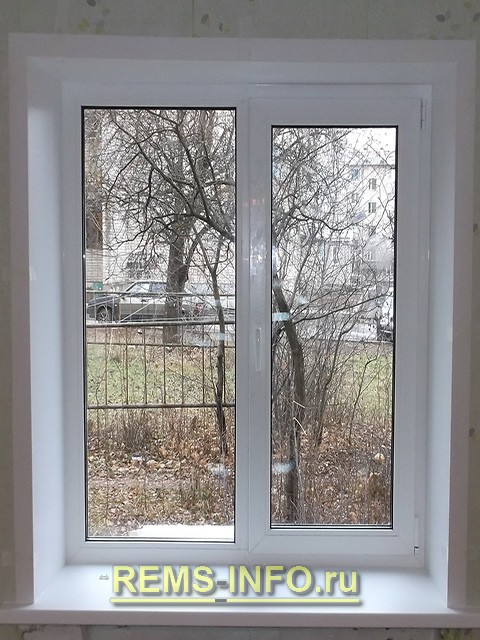 Откосы на окнах из пластика.